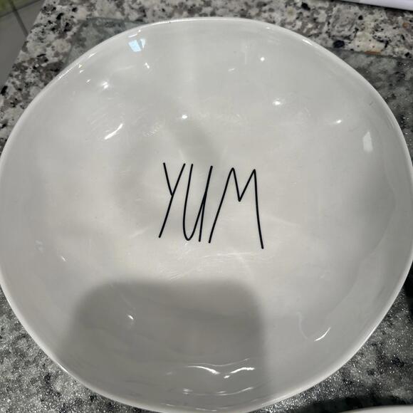 RAE DUNN Set of 3 “YUM” Melamine Bowls, 8.5” Salad Soup Cereal Dessert Bowls - Picture 4 of 5